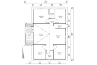 Plano arquitectónico de una oficina de Grupo Tene con varias habitaciones y áreas de trabajo.